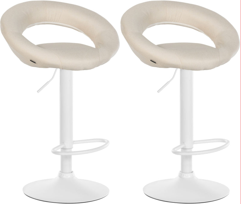 2er Set Barhocker Olinda Stoff weiß
