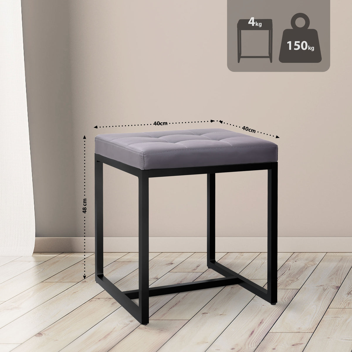 Sitzhocker Barci B Kunstleder – Ansicht 2