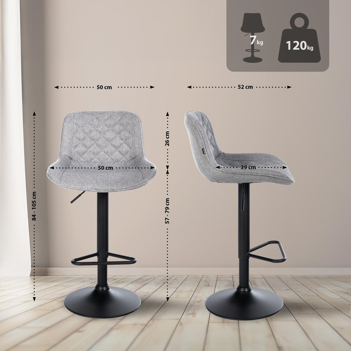 Barhocker Kasson Stoff – Ansicht 10