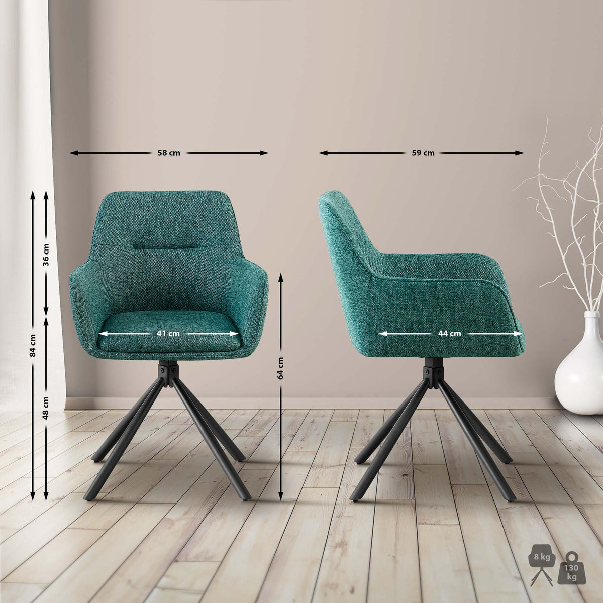 2er Set Stuhl Tipton Stoff – Ansicht 16