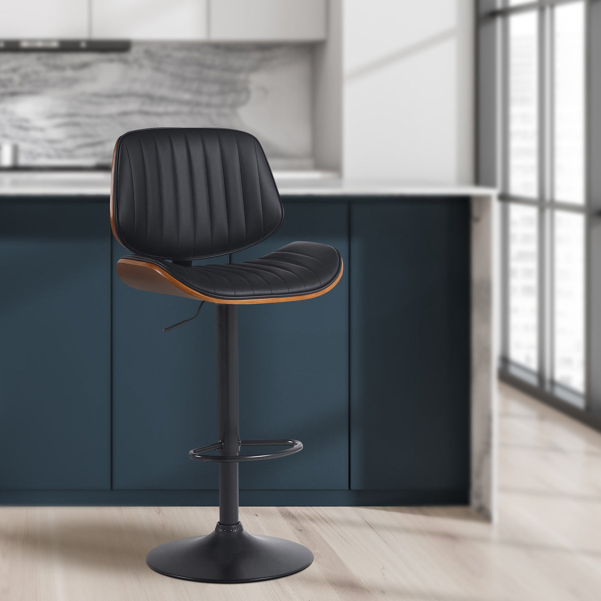 2er Set Barhocker Clawson Kunstleder schwarz – Ansicht 3