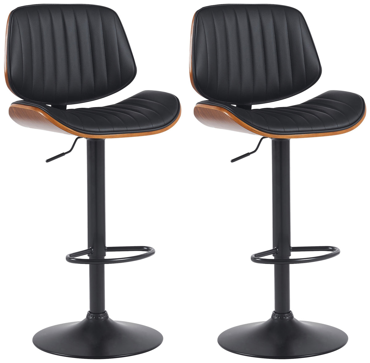 2er Set Barhocker Clawson Kunstleder schwarz