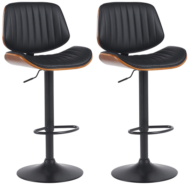 2er Set Barhocker Clawson Kunstleder schwarz