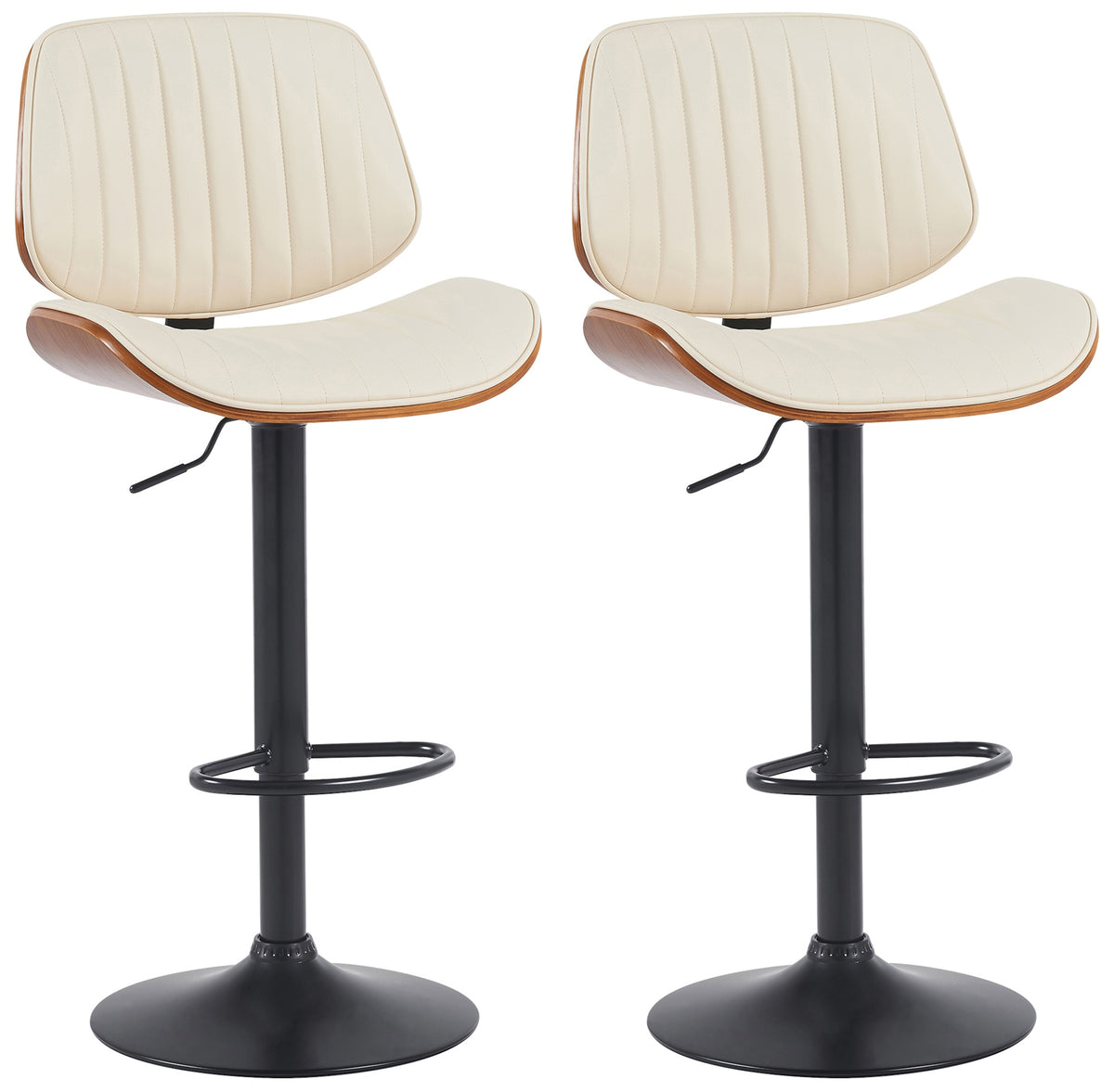 2er Set Barhocker Clawson Kunstleder schwarz – Ansicht 8
