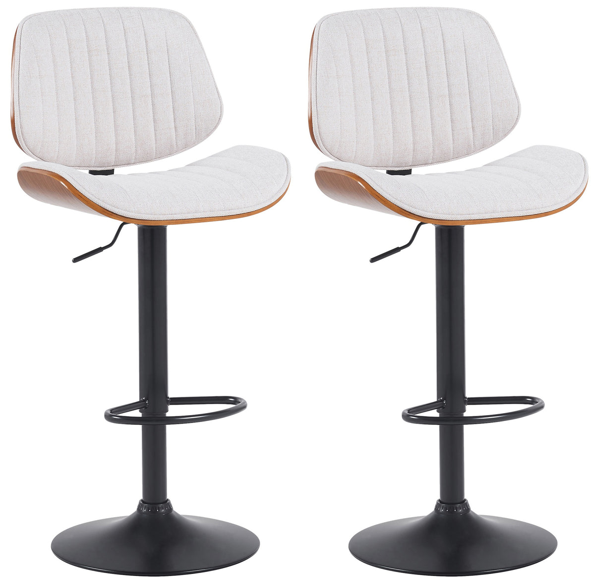 2er Set Barhocker Clawson Stoff schwarz – Ansicht 8