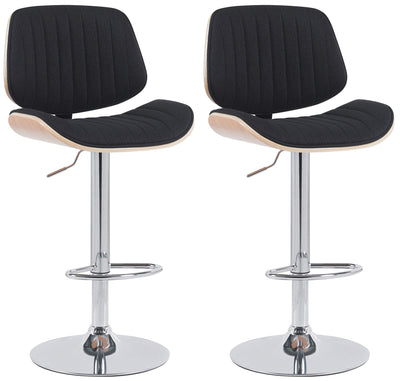 2er Set Barhocker Clawson Stoff chrom