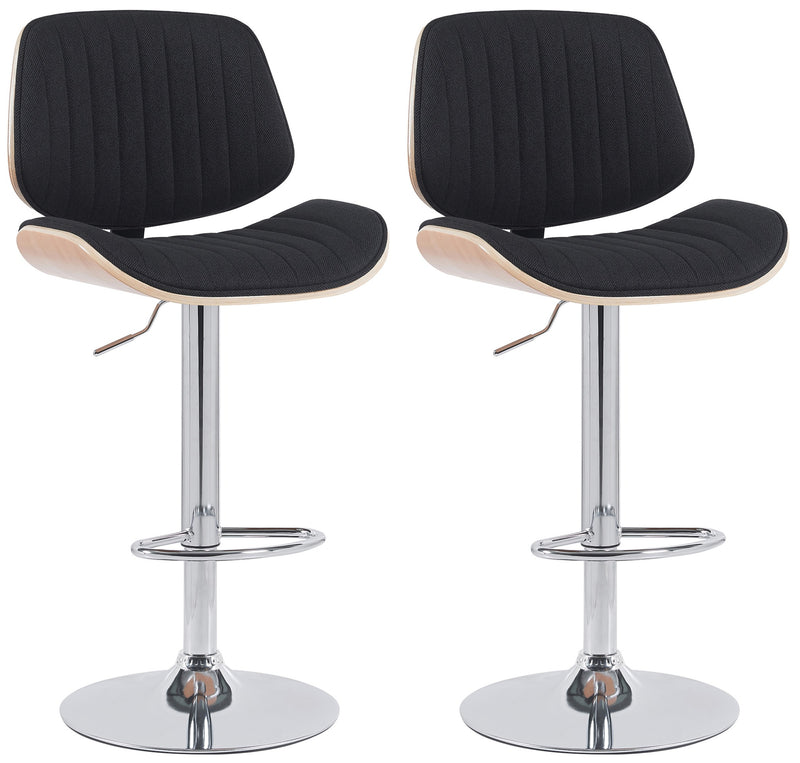 2er Set Barhocker Clawson Stoff chrom