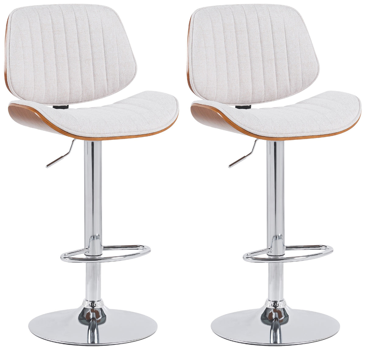 2er Set Barhocker Clawson Stoff chrom – Ansicht 8