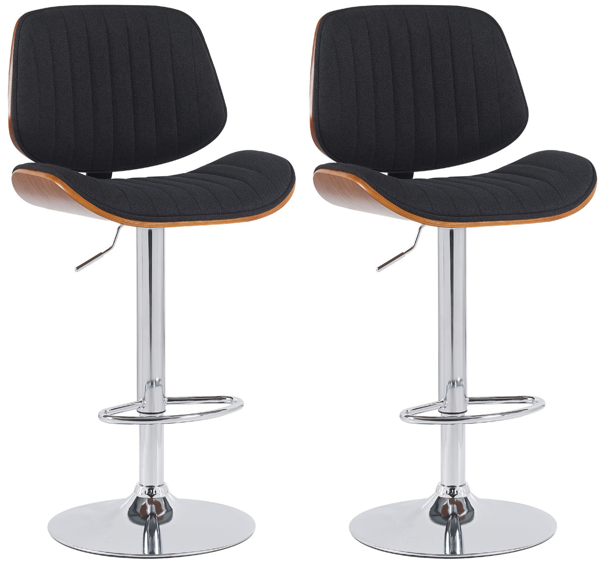 2er Set Barhocker Clawson Stoff chrom – Ansicht 15