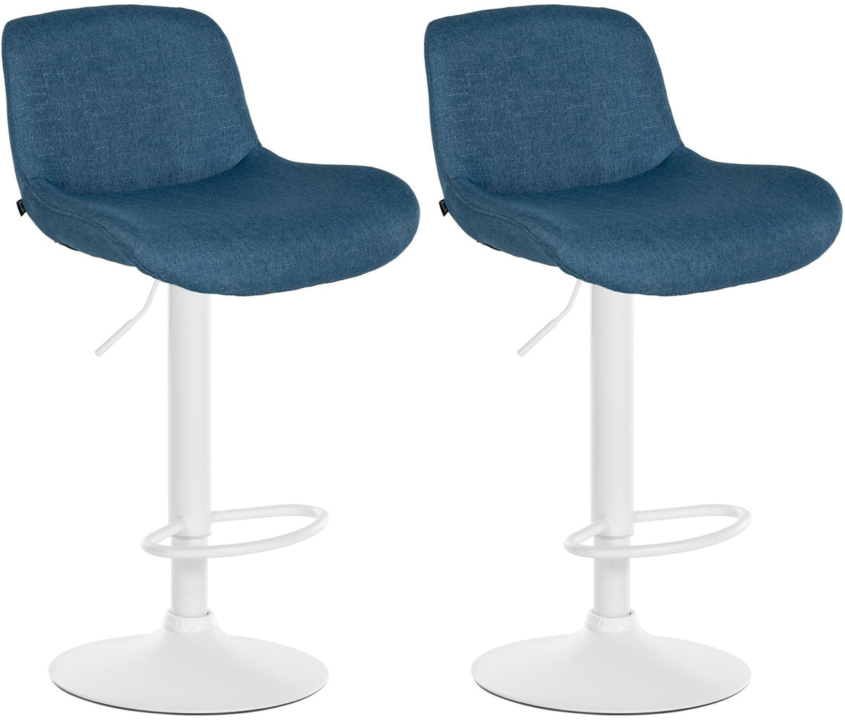 2er Set Barhocker Solon Weiß Stoff