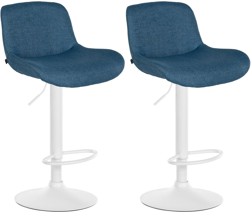 2er Set Barhocker Solon Weiß Stoff