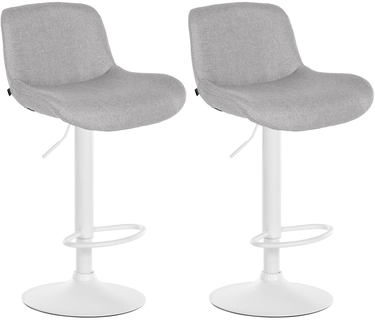 2er Set Barhocker Solon Weiß Stoff – Ansicht 15