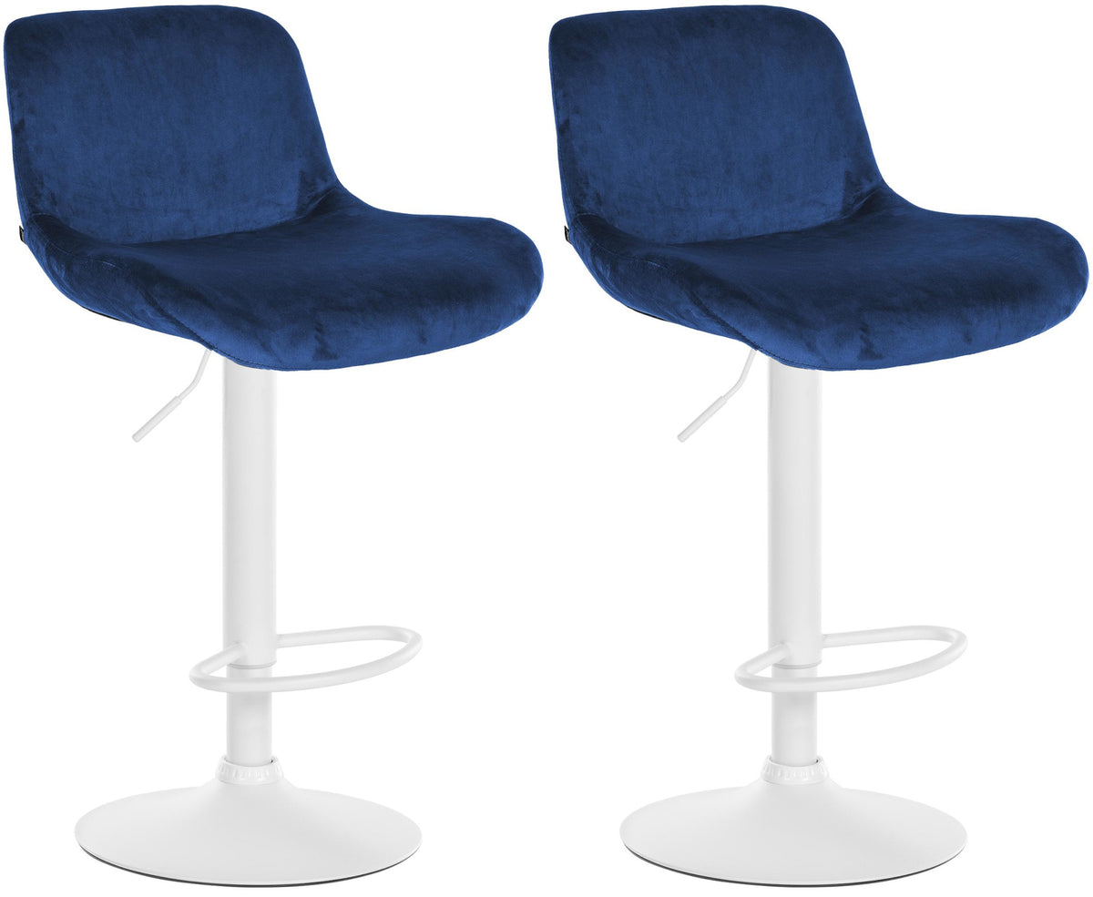 2er Set Barhocker Solon Weiß Samt