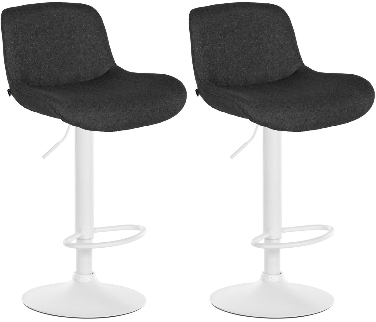 2er Set Barhocker Solon Weiß Samt – Ansicht 8