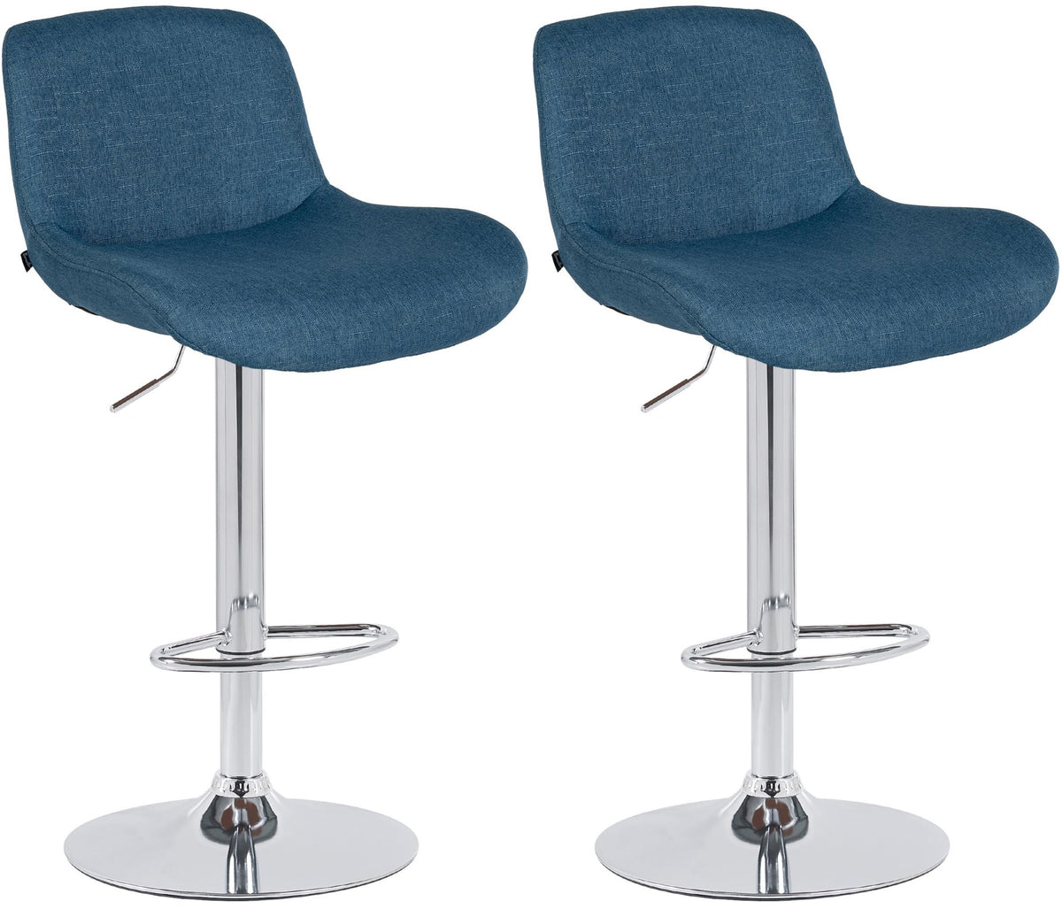 2er Set Barhocker Solon Chrom Stoff