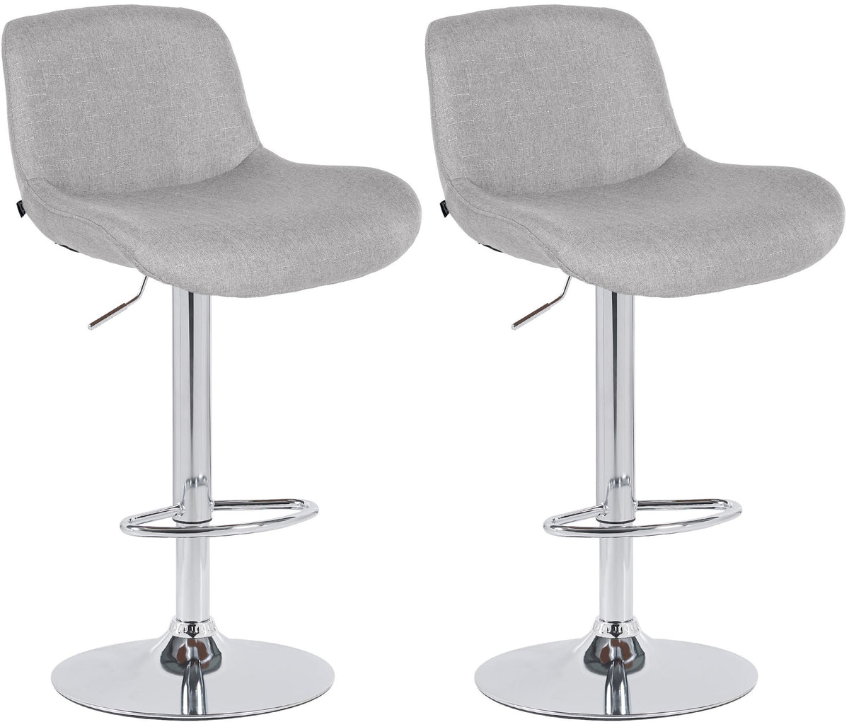 2er Set Barhocker Solon Chrom Stoff – Ansicht 15
