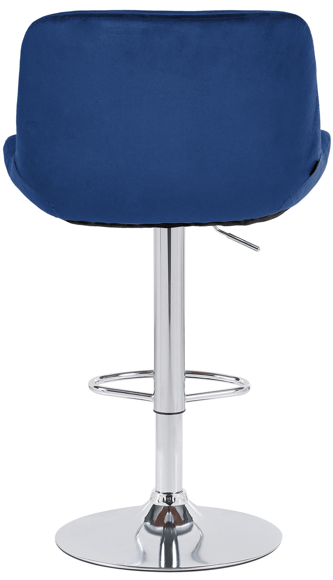2er Set Barhocker Solon Chrom Samt – Ansicht 5