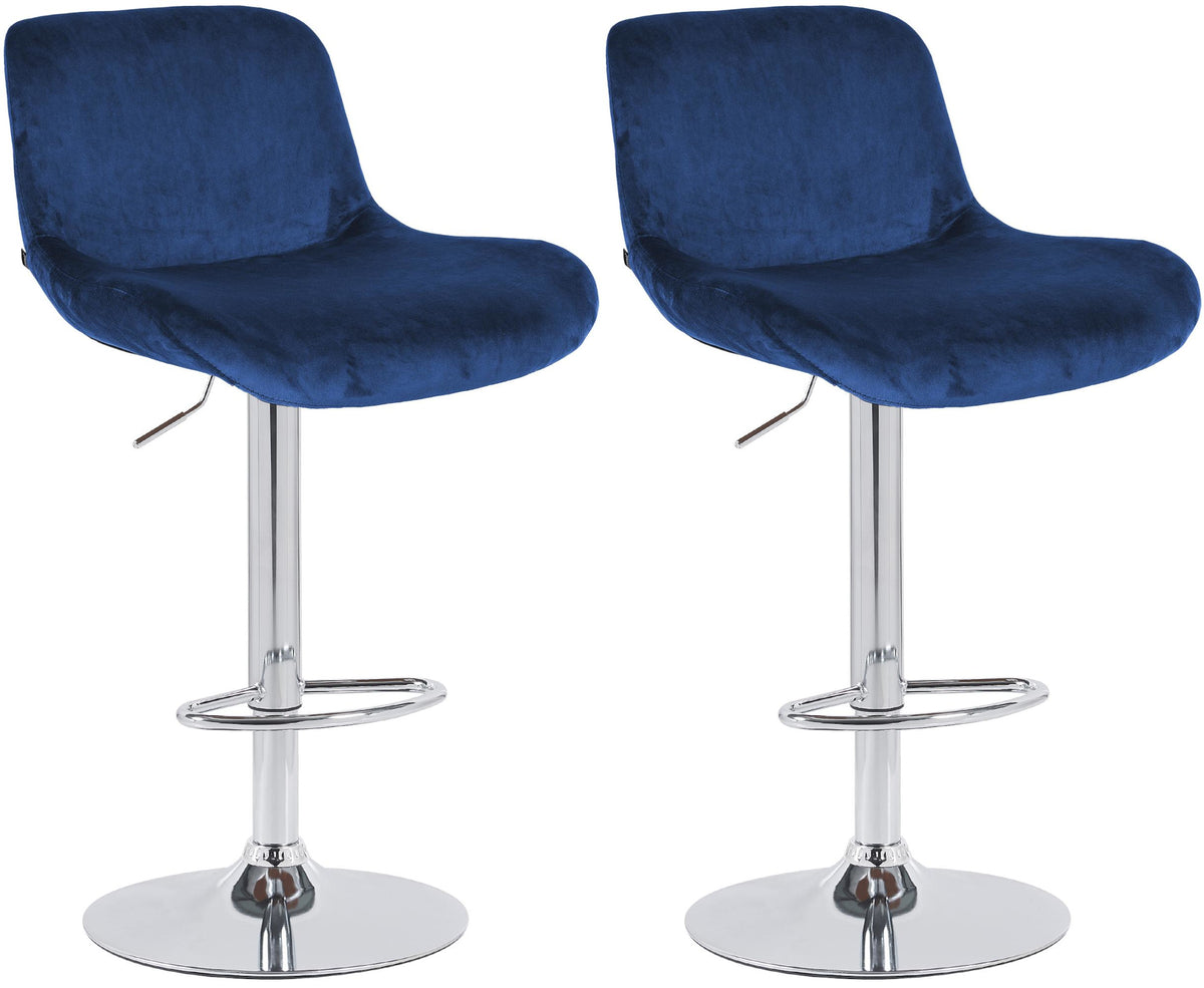 2er Set Barhocker Solon Chrom Samt