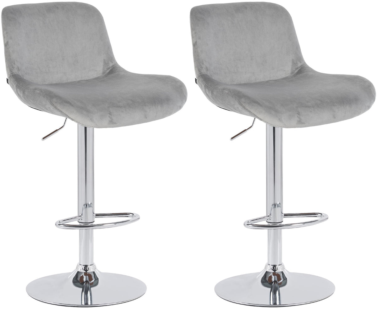 2er Set Barhocker Solon Chrom Samt – Ansicht 15