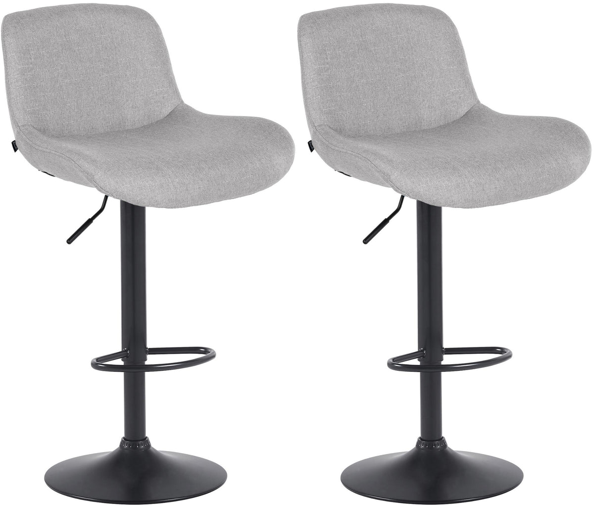 2er Set Barhocker Solon Schwarz Stoff – Ansicht 15