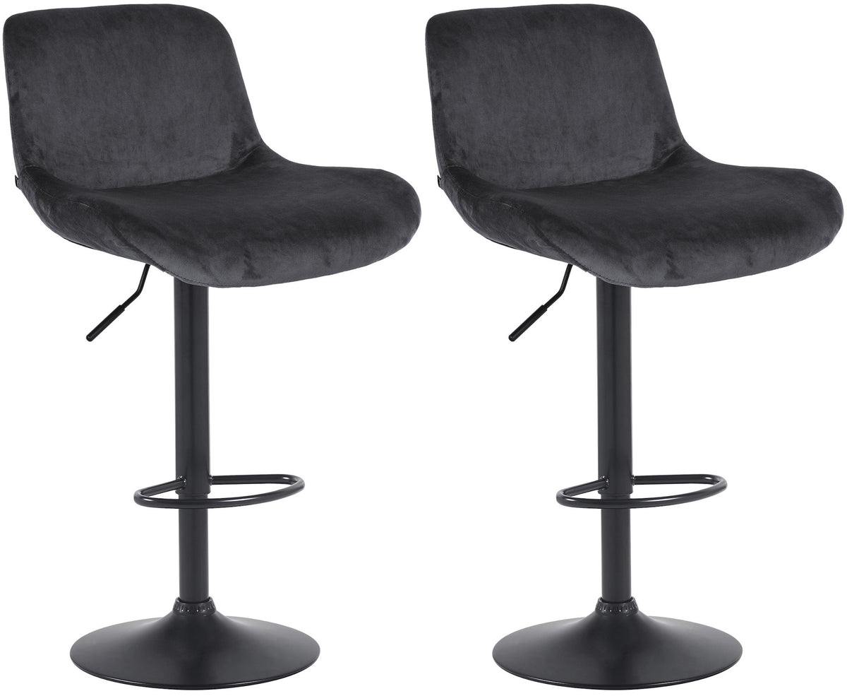 2er Set Barhocker Solon Schwarz Samt – Ansicht 8