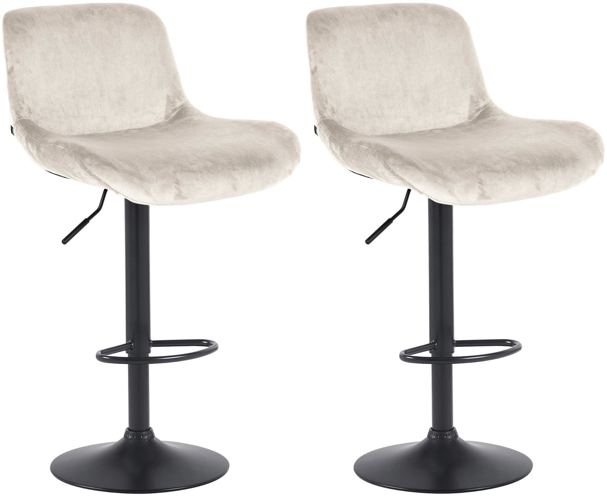 2er Set Barhocker Solon Schwarz Samt – Ansicht 15
