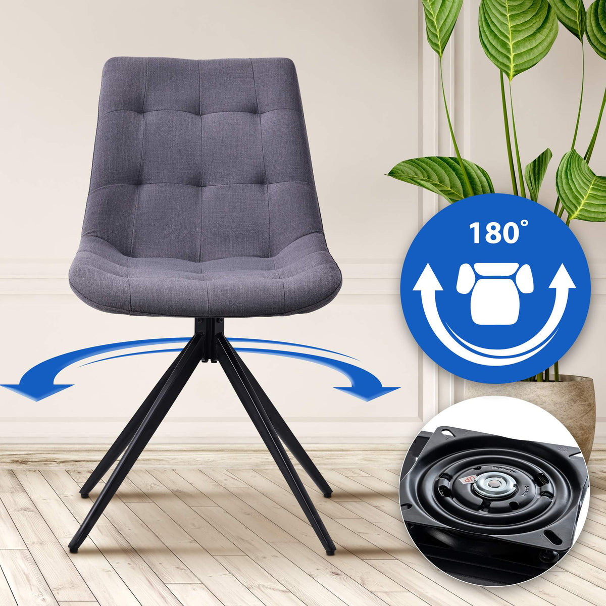 2er Set Esszimmerstuhl Merna Stoff – Ansicht 4