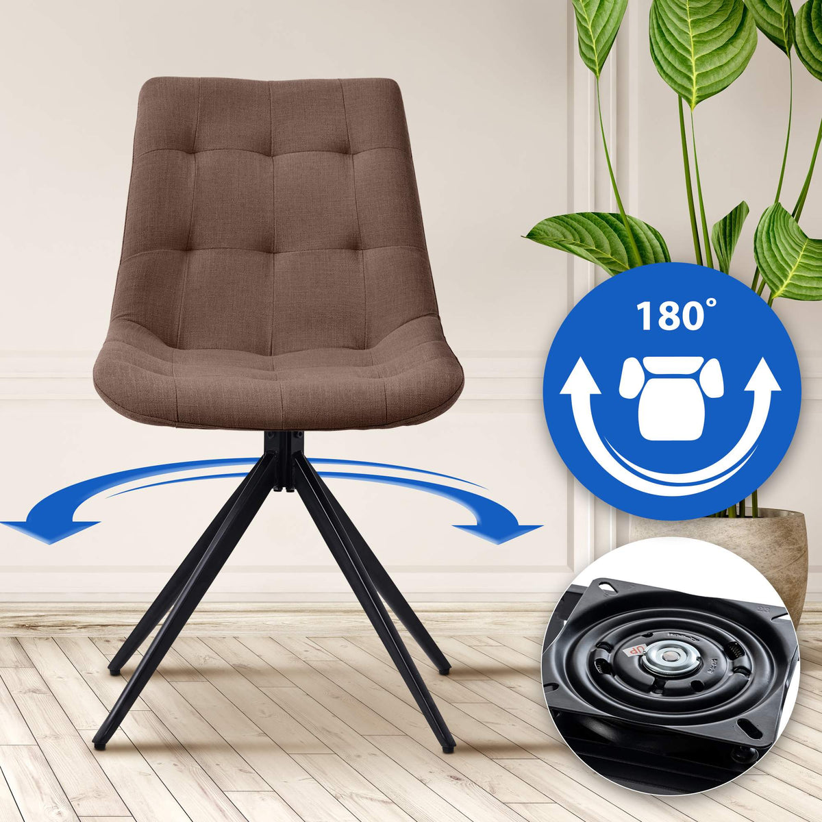 2er Set Esszimmerstuhl Merna Stoff – Ansicht 18