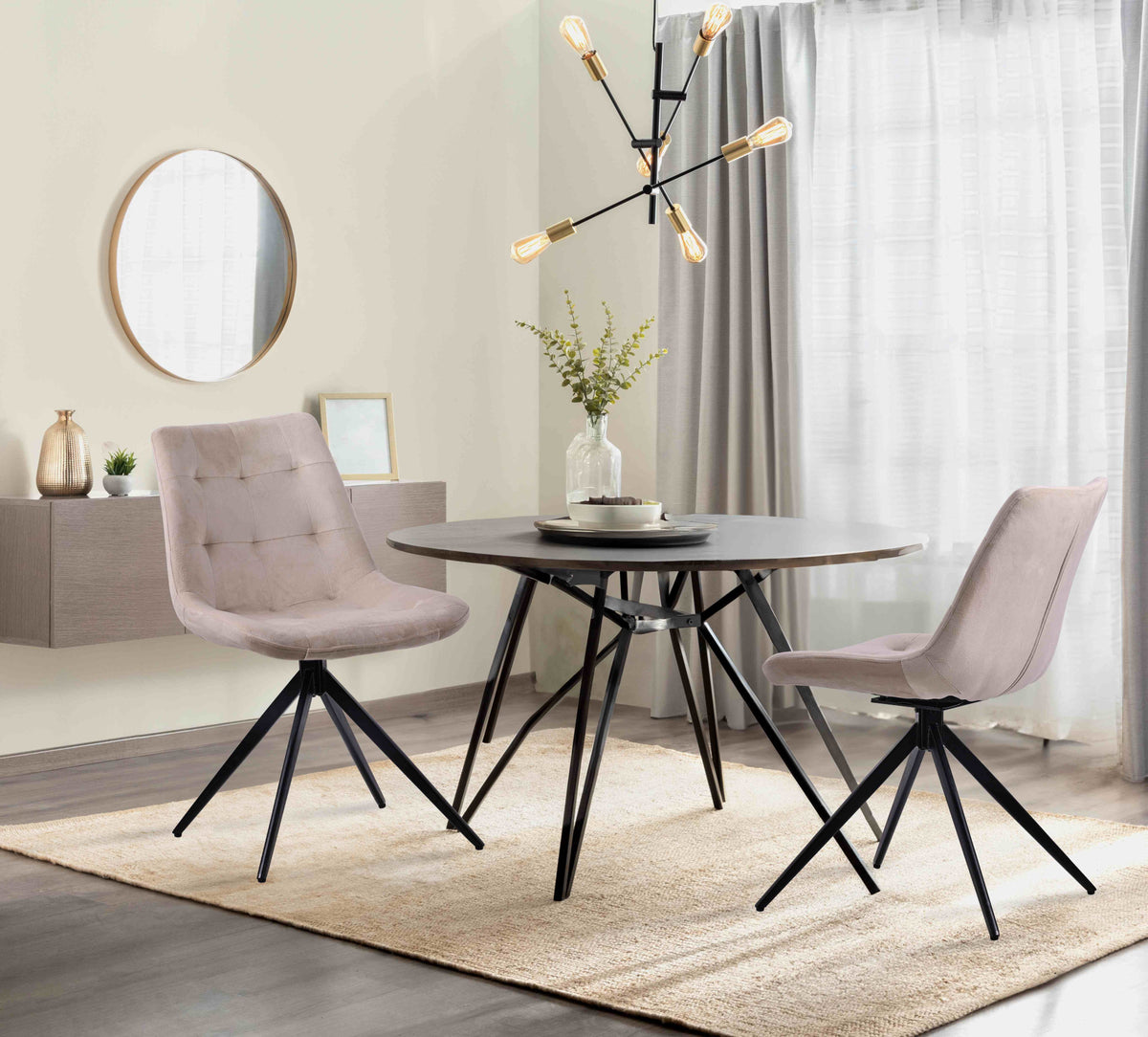 2er Set Esszimmerstuhl Merna Samt – Ansicht 3