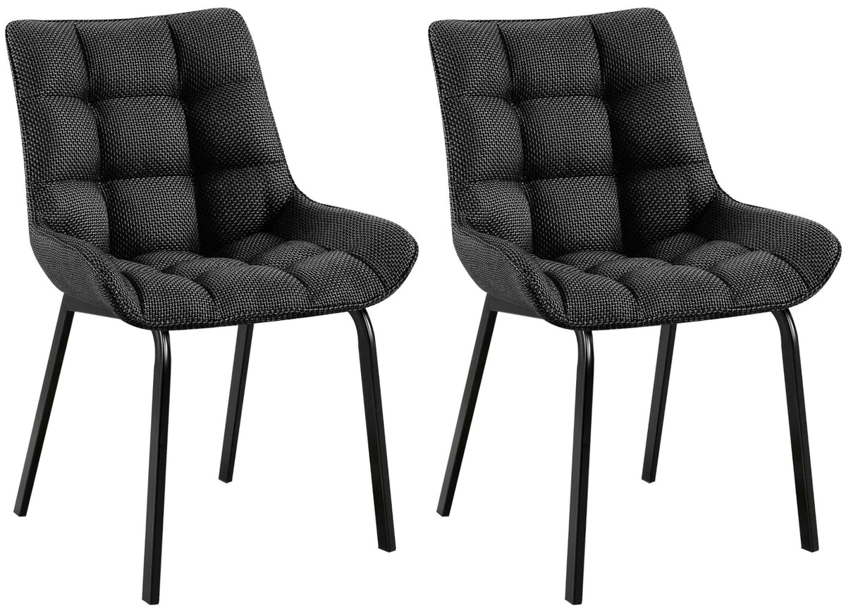 2er Set Stuhl Saranda Stoff schwarz – Ansicht 15