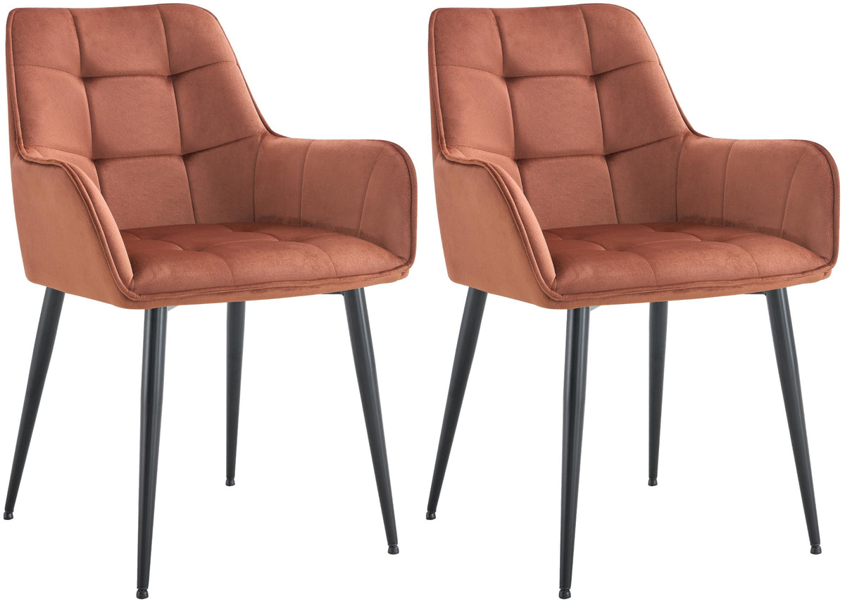 2er Set Esszimmerstuhl Ferndale Samt – Ansicht 15