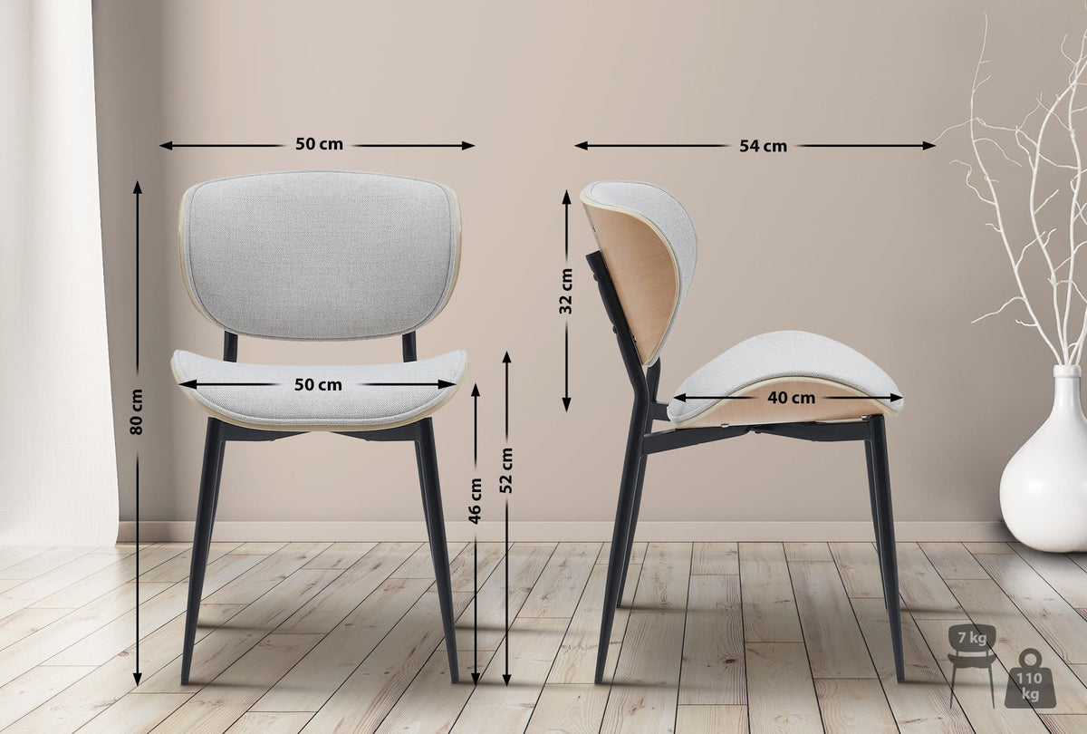 2er Set Esszimmerstuhl Enid Stoff – Ansicht 16