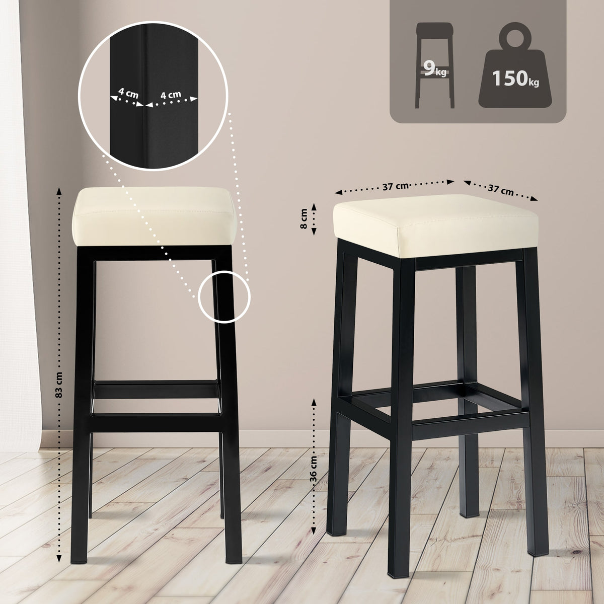 Barhocker Taylor B85 Kunstleder – Ansicht 9