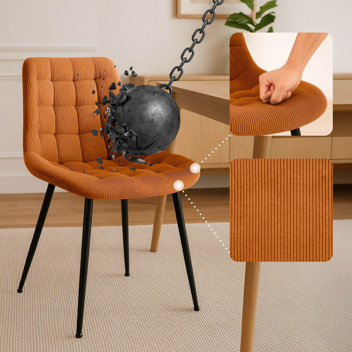 Esszimmerstuhl Sardna Cord – Ansicht 11