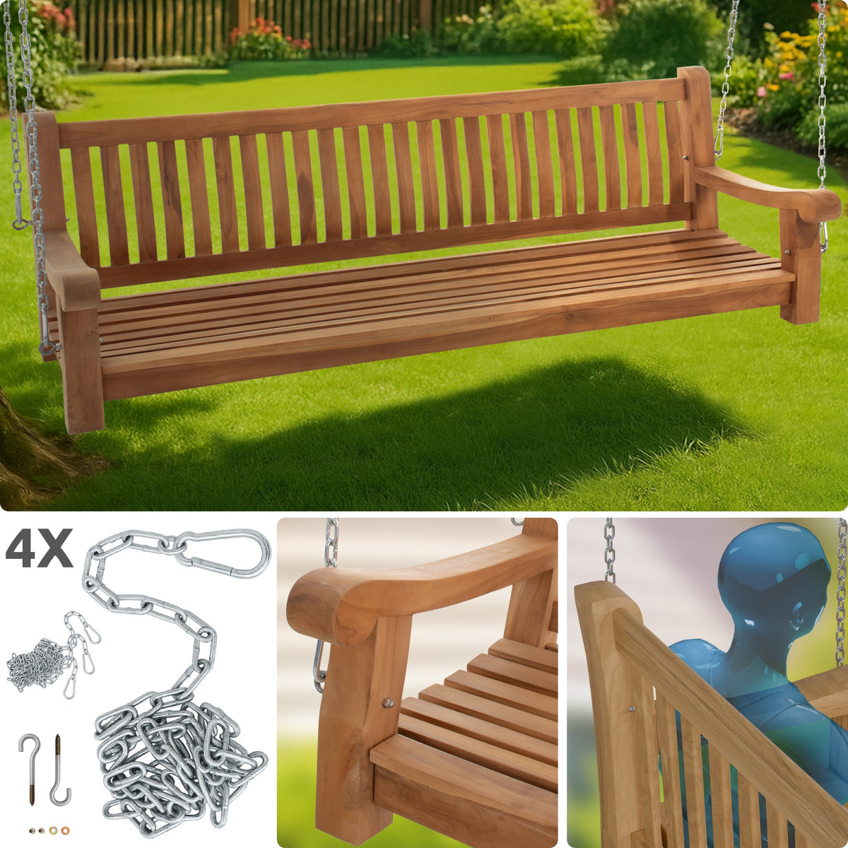 Schaukelbank Joyce 200 cm – Ansicht 4