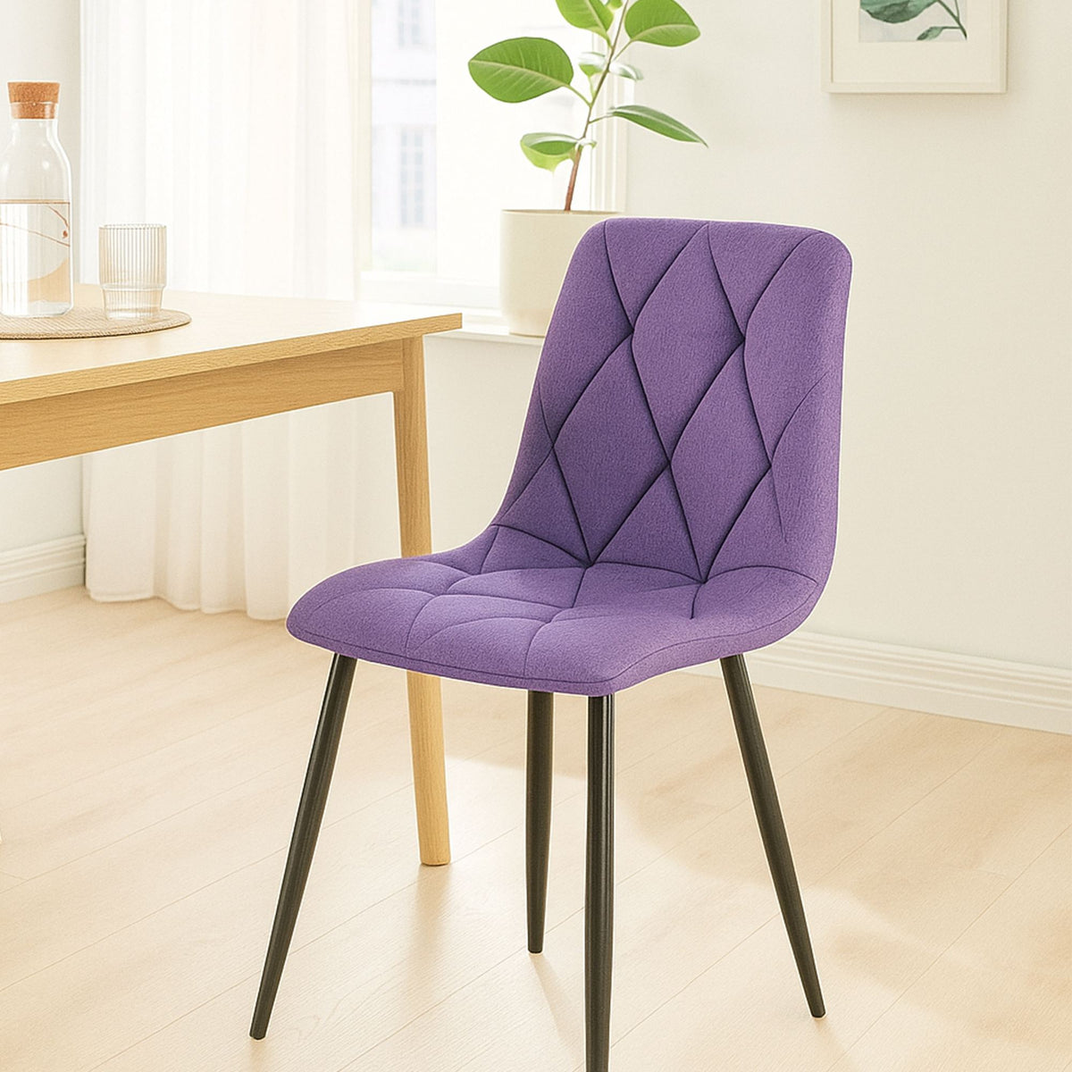 2er Set Esszimmerstuhl Clairton Stoff – Ansicht 10