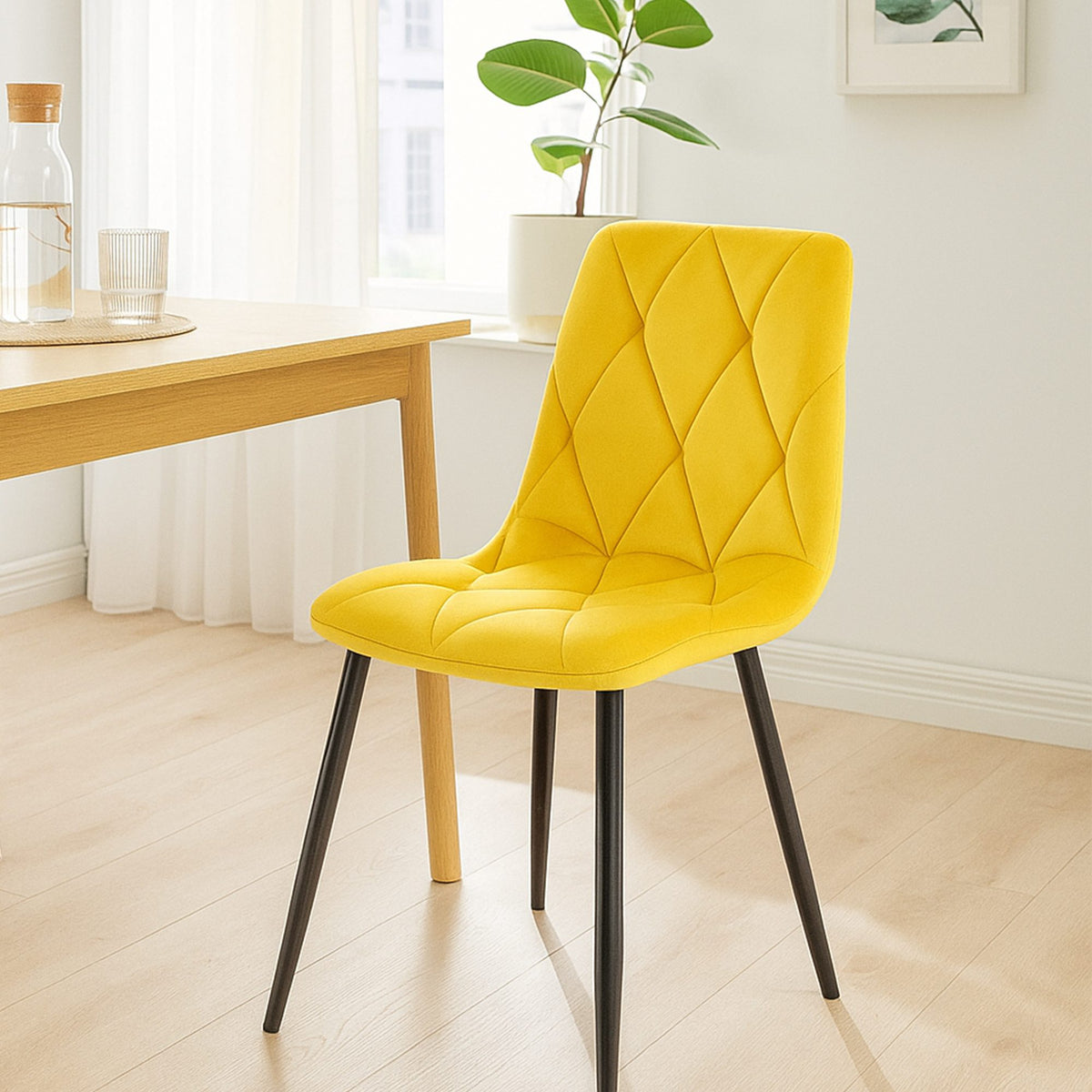 2er Set Esszimmerstuhl Clairton Samt – Ansicht 3