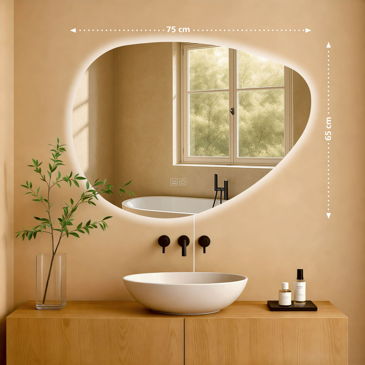 Badspiegel Almafie 65x75 ohne Bluetooth – Ansicht 2