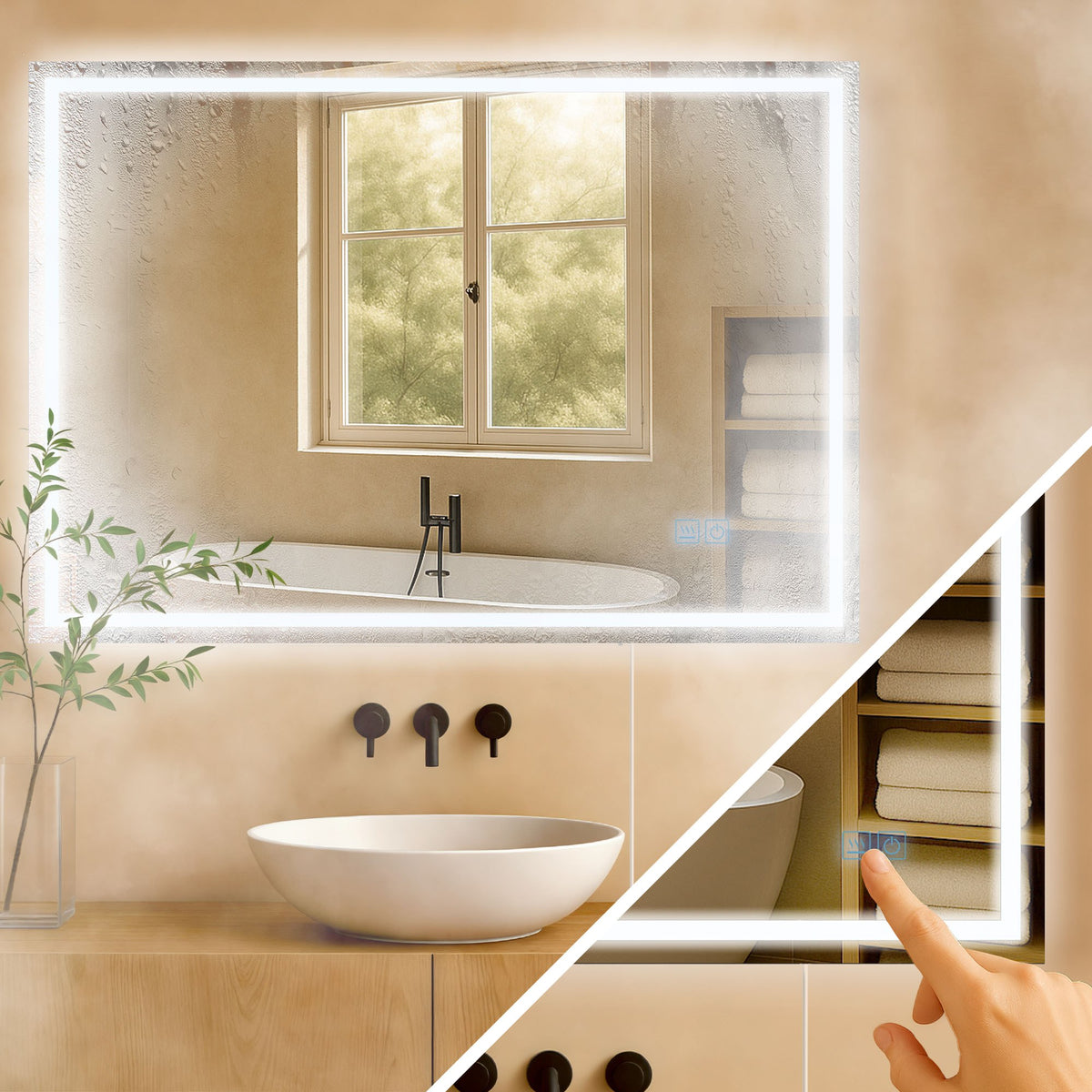 Badspiegel Jaffrey 70x100 ohne Bluetooth – Ansicht 3
