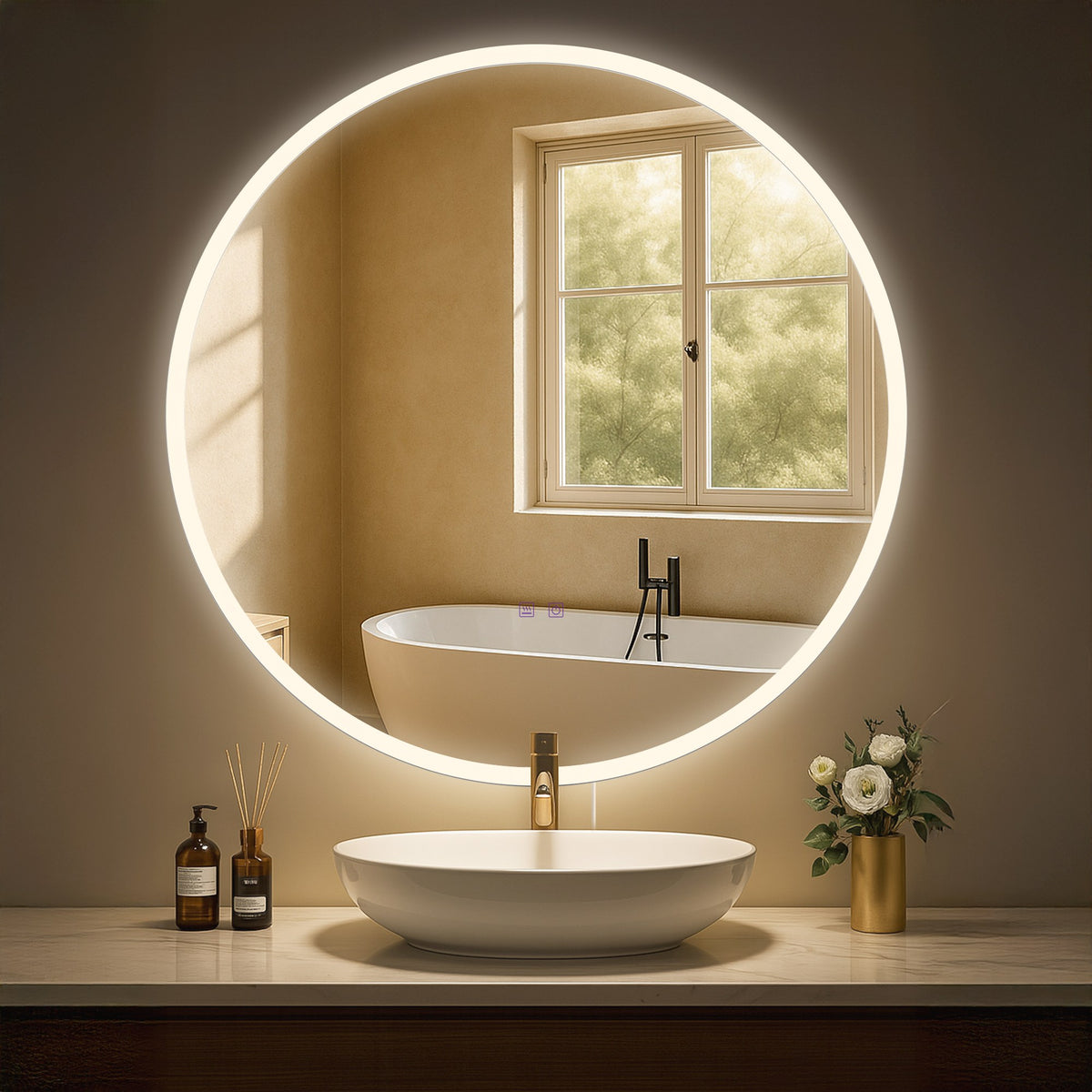 Badspiegel Laconia 80 mit Bluetooth – Ansicht 3