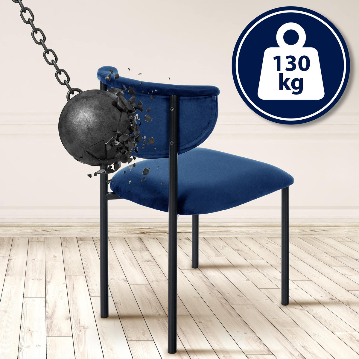 2er Set Besucherstuhl Gambell Samt – Ansicht 11