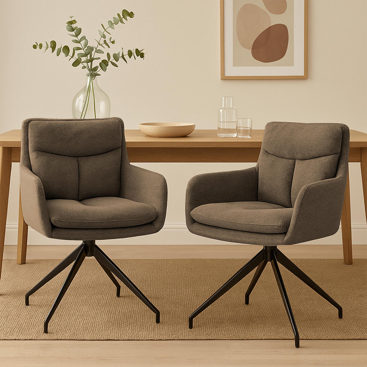 2er Set Esszimmerstuhl Somers Stoff – Ansicht 10