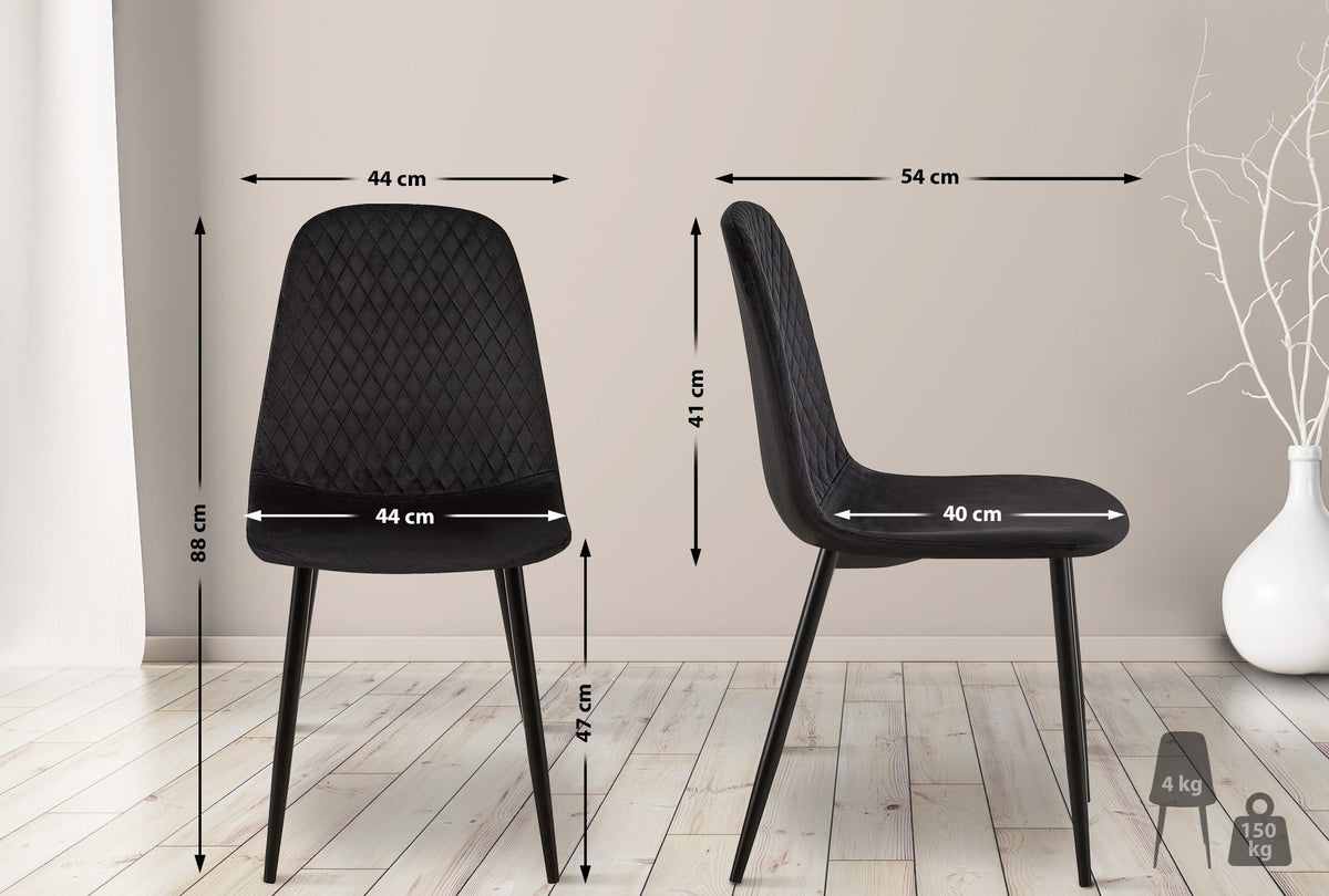 4er Set Stühle Giverny Samt – Ansicht 2