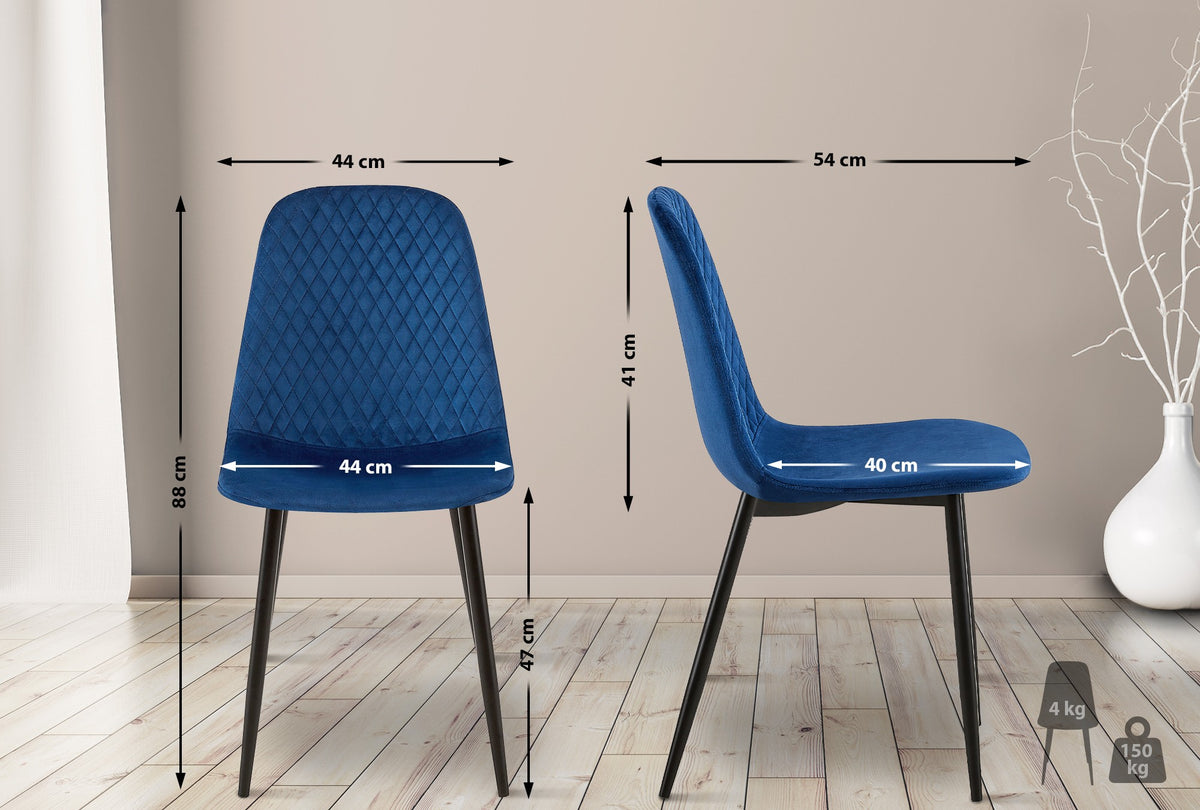 4er Set Stühle Giverny Samt – Ansicht 11