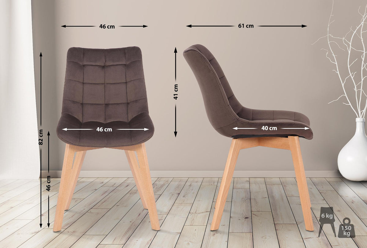 2er Set Esszimmerstühle Passaic Samt – Ansicht 10
