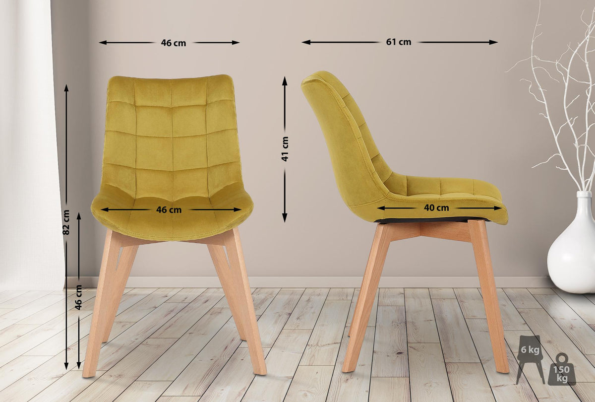 2er Set Esszimmerstühle Passaic Samt – Ansicht 18