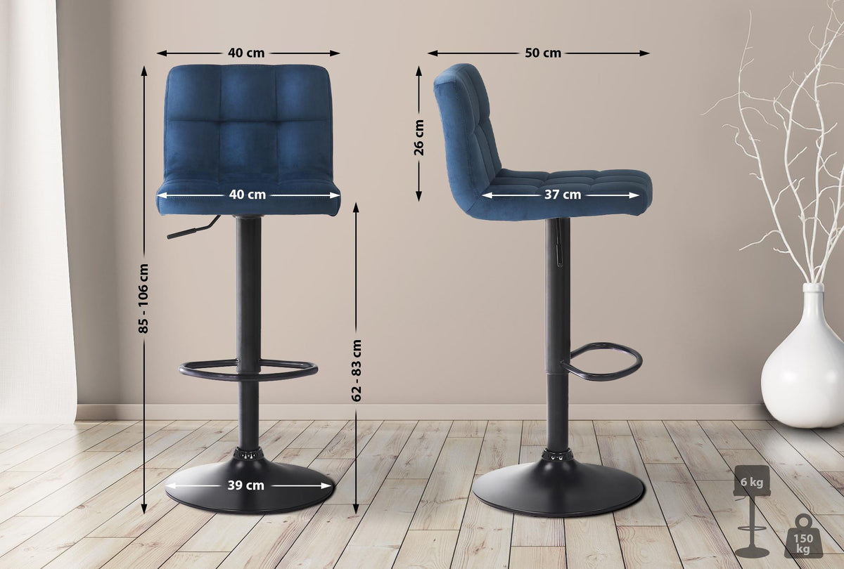 2er Set Barhocker Feni Samt – Ansicht 2