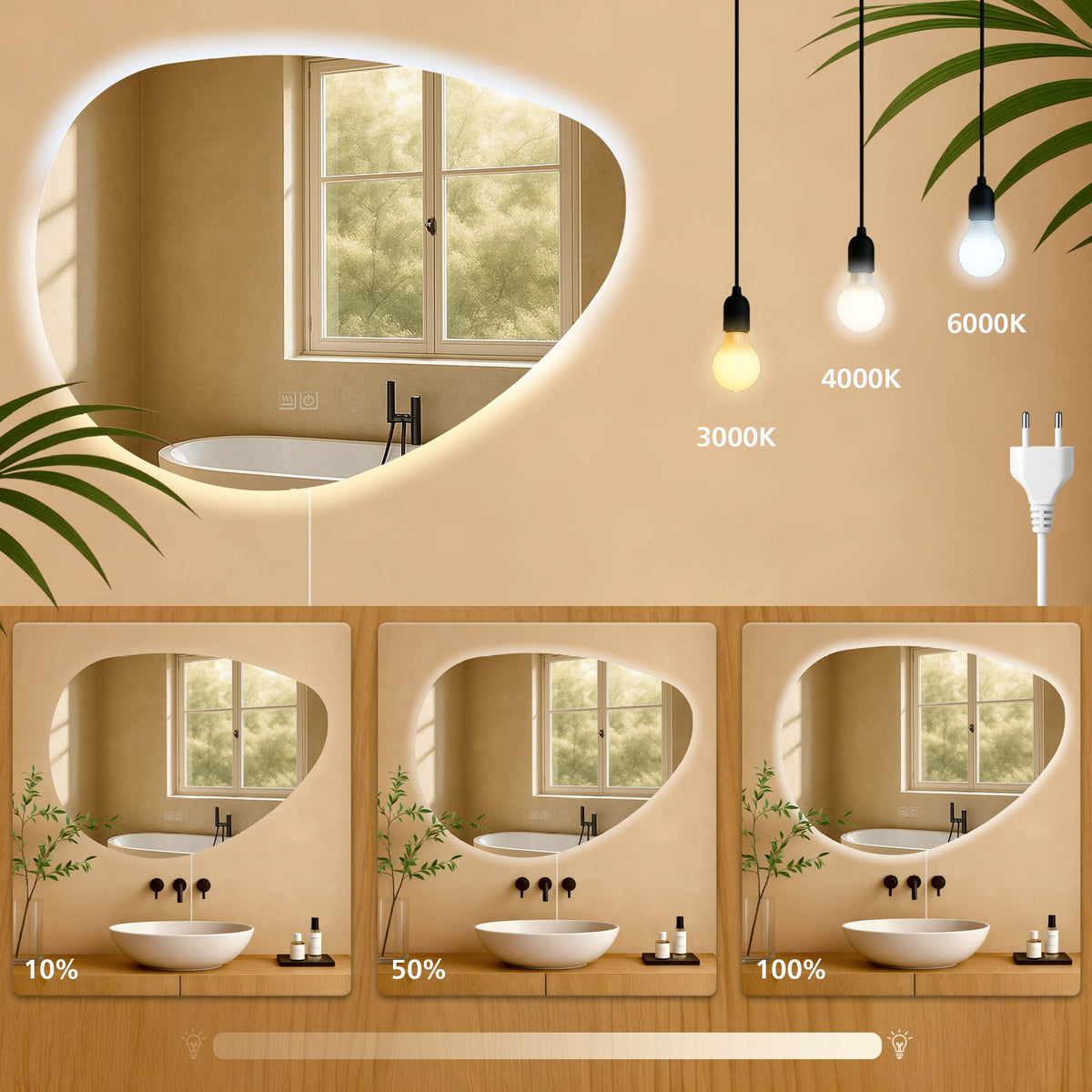 Badspiegel Almafie 65x75 ohne Bluetooth – Ansicht 5