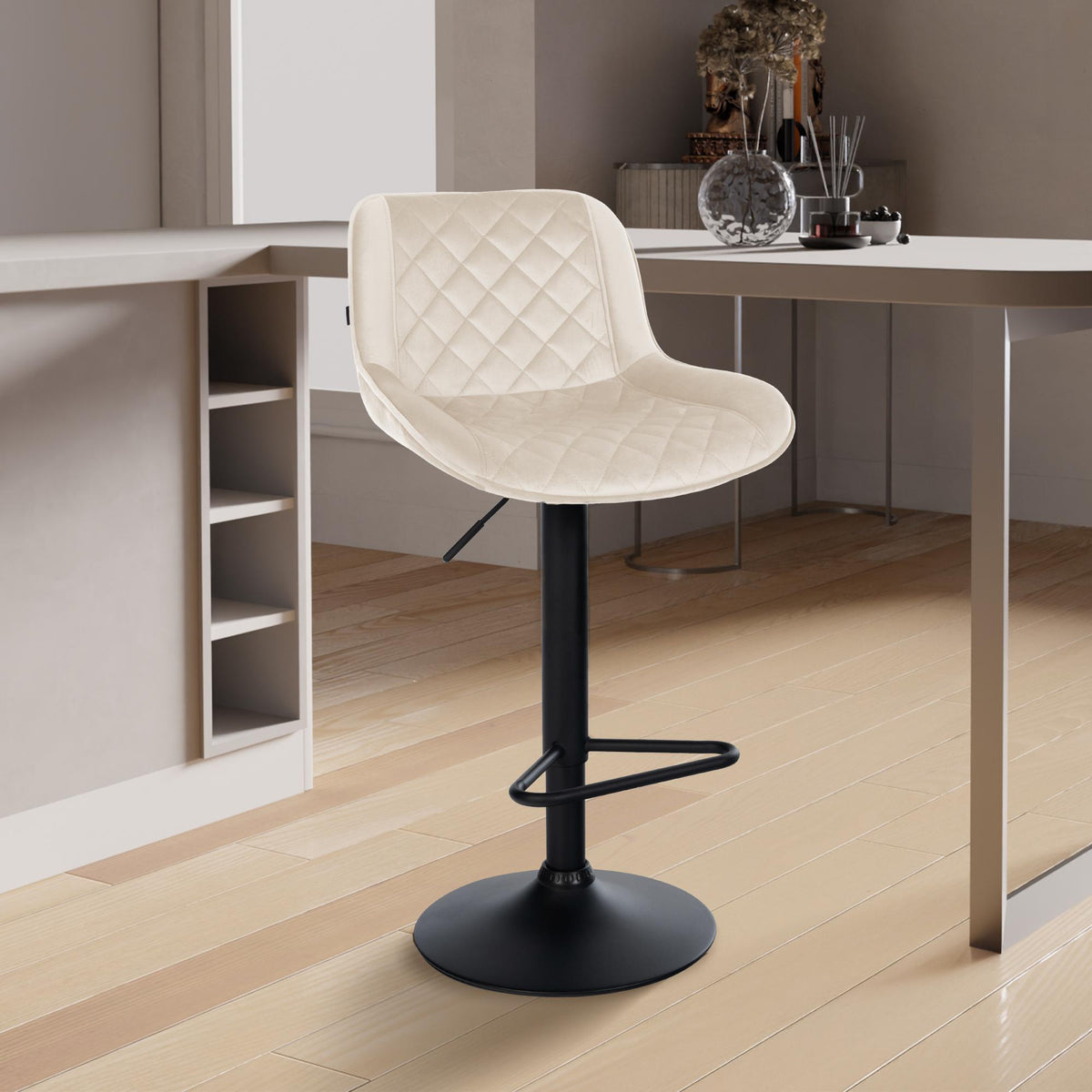 2er Set Barhocker Kasson Samt – Ansicht 3