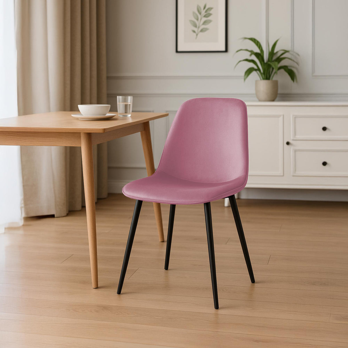 4er Set Esszimmerstuhl Maryam Samt – Ansicht 3